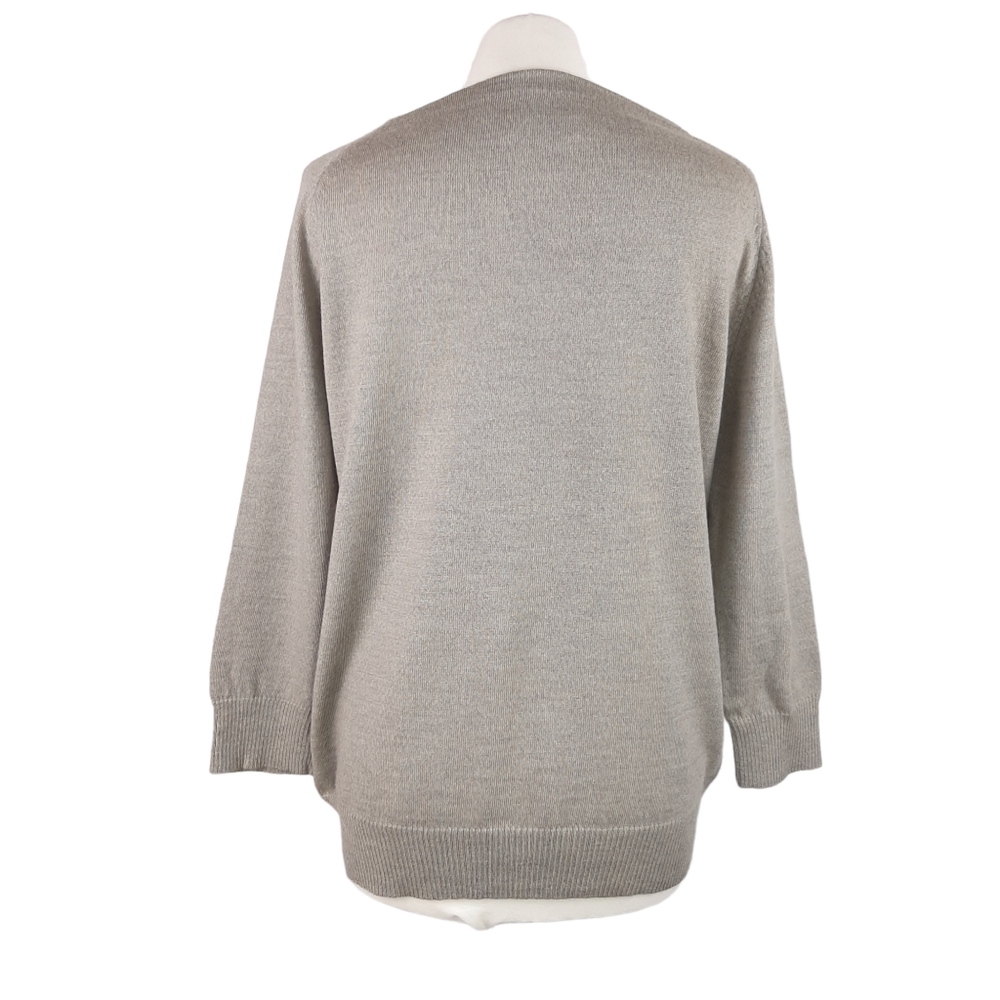 TOAST Button Shoulder Jumper UK 8 Marl Knit Grey/Beige - Picture 4 of 12